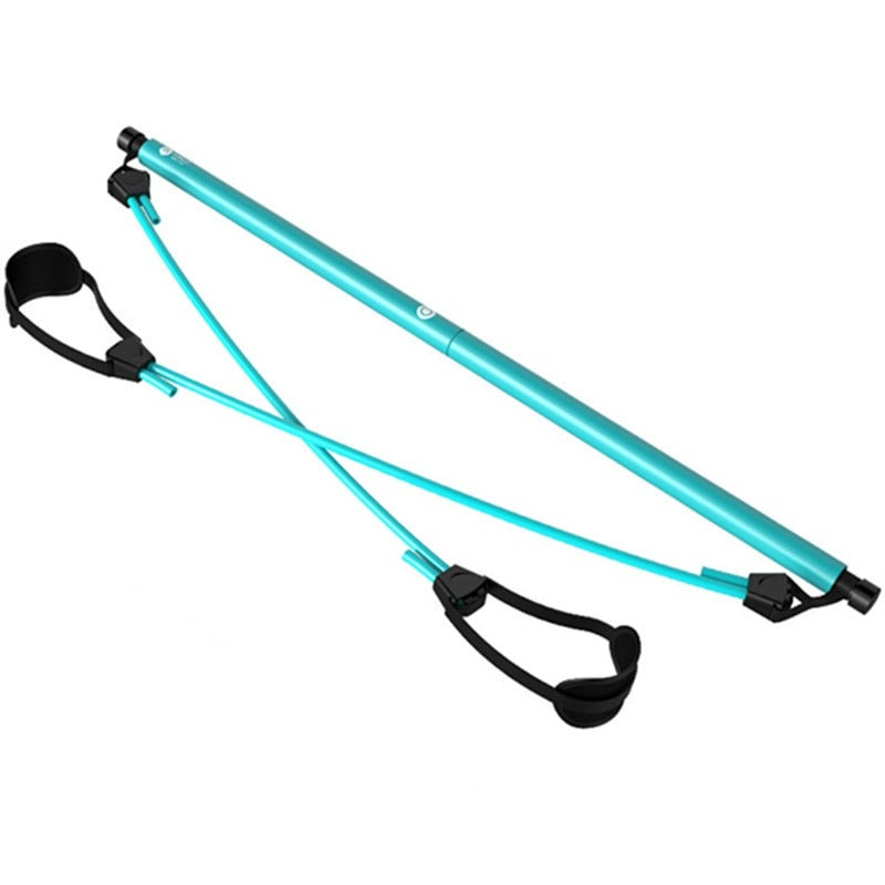Pilates Bar Kit With Resistance Band Exercise Stick Toning Fitness Yoga Gym Body Workout