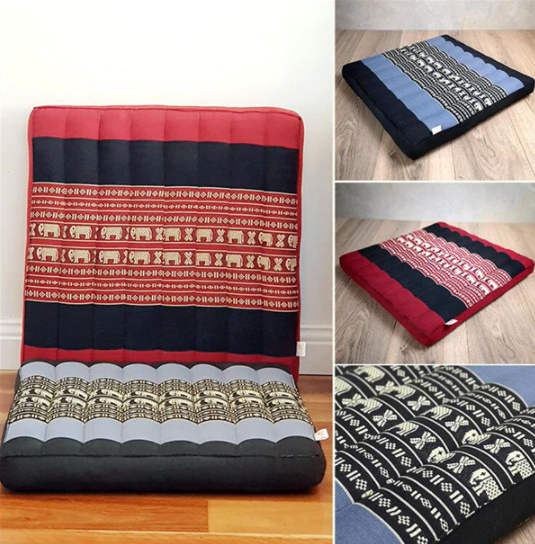 Red Or Blue Thai Design Meditation Cushion Comfortable Kapok Filling Floor Seat