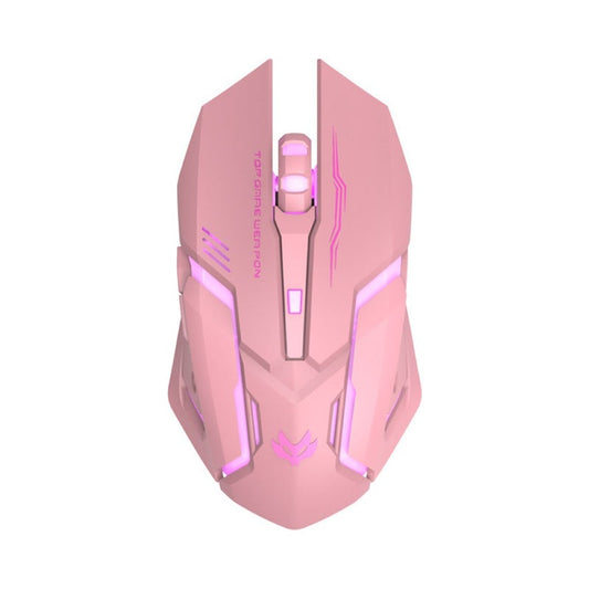 Pink Black T1 Ergonomic 2.4G Rechargeable Mouse For Pc Computer Silent Backlit Usb Optical Wireless Gaming