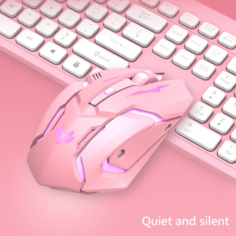 Pink Black T1 Ergonomic 2.4G Rechargeable Mouse For Pc Computer Silent Backlit Usb Optical Wireless Gaming