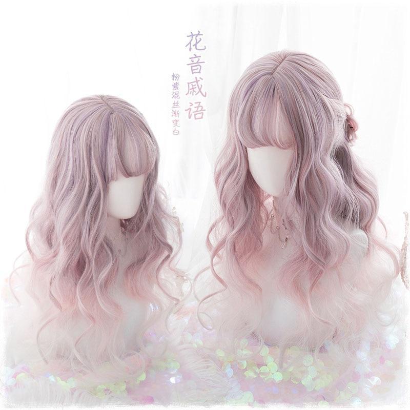Pastel Pink Wavy Lolita Wig