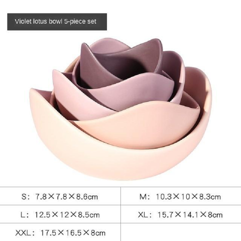 Pink Or Green Lotus Flower Design Ceramic Serving Bowls