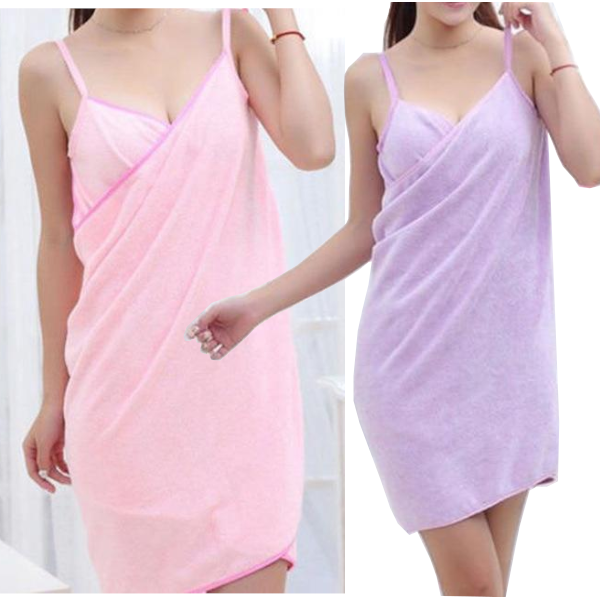 Pink Or Puple Bath Towel Dress Luxury Self Care Relaxation