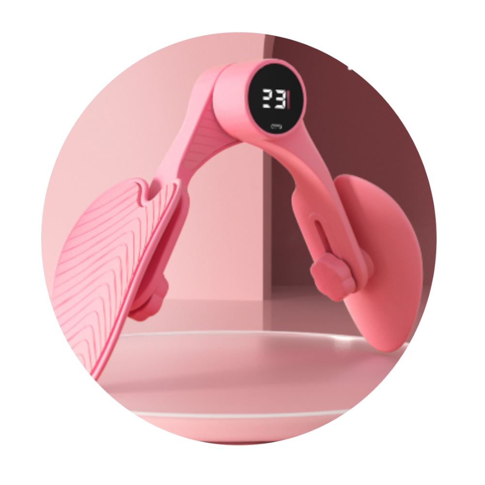 Pink Smart Kegel & Thigh Master With Counter Adjustable Pelvic Floor Strengthening Device For Women Inner Glute Toner