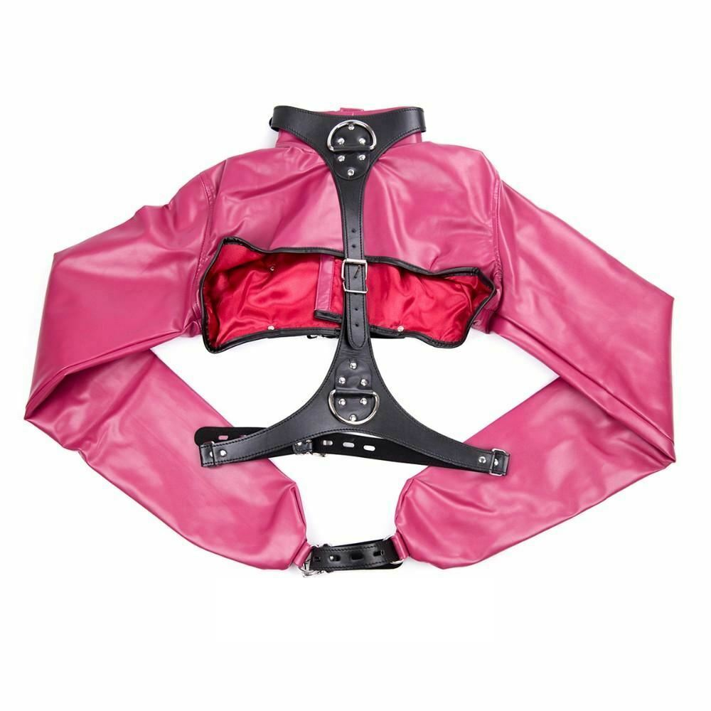 Rose Red Straitjacket Body Bondage Restraints Women Fetish Clothing Bdsm