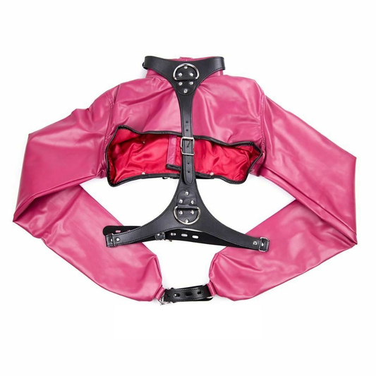 Rose Red Straitjacket Body Bondage Restraints Women Fetish Clothing Bdsm