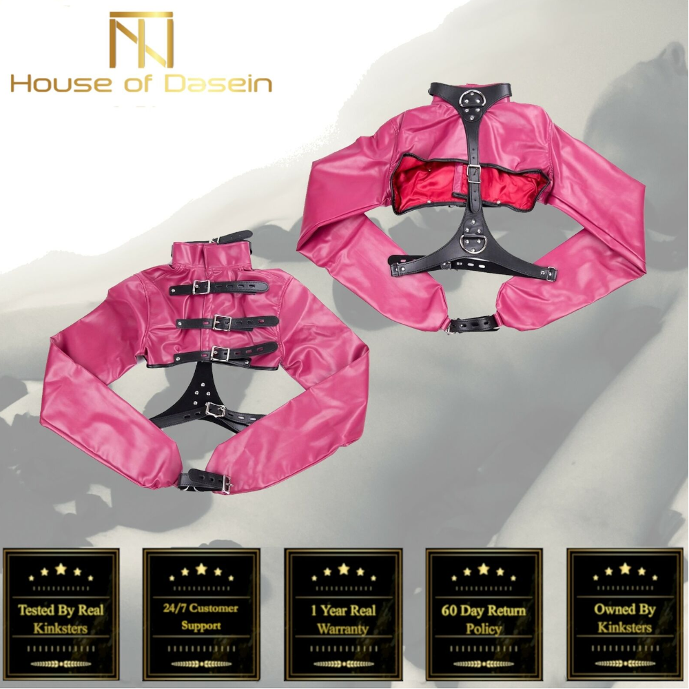 Rose Red Straitjacket Body Bondage Restraints Women Fetish Clothing Bdsm