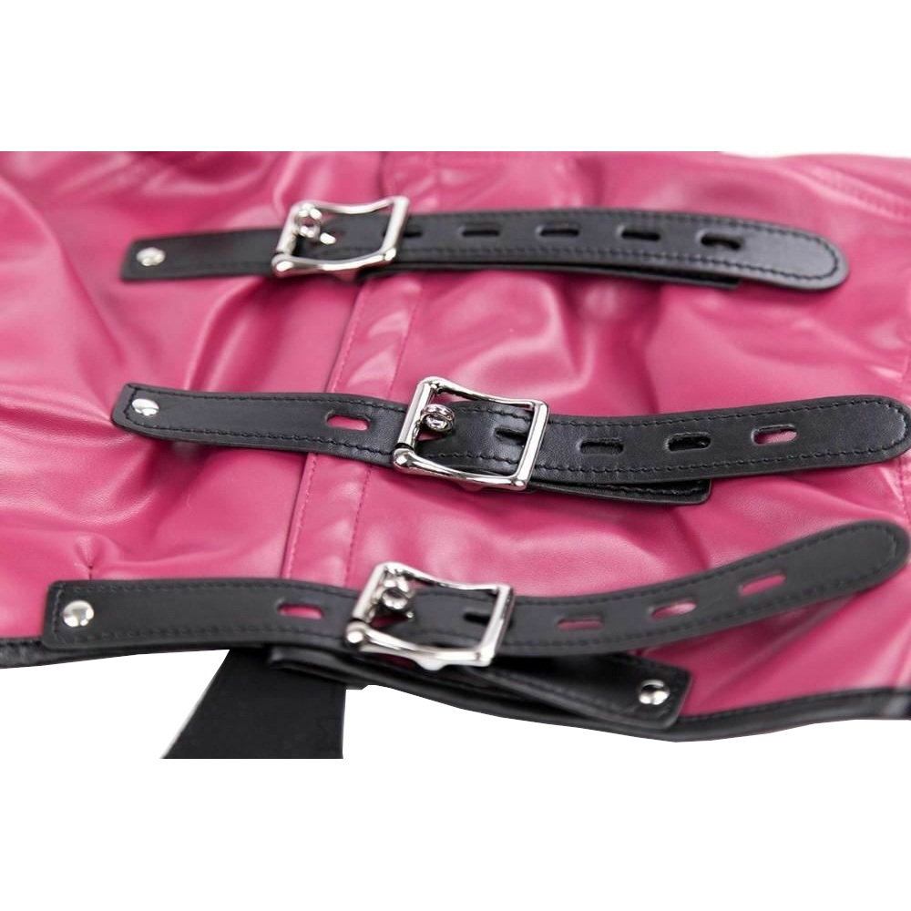 Rose Red Straitjacket Body Bondage Restraints Women Fetish Clothing Bdsm
