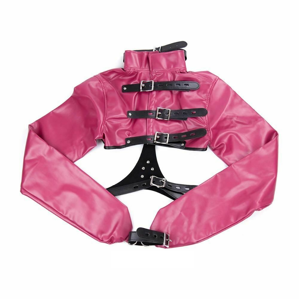 Rose Red Straitjacket Body Bondage Restraints Women Fetish Clothing Bdsm