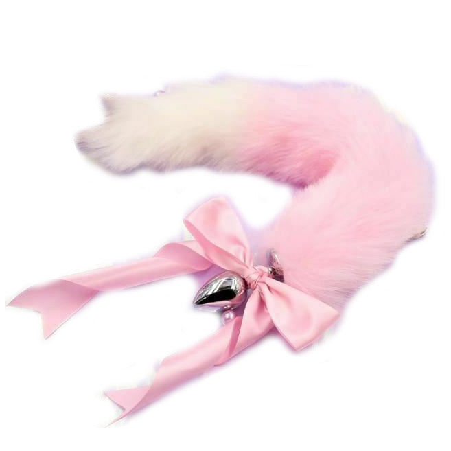 1 Sets of House Of Dasein 1 Sets Pink White Ears Headband Kitten Or Rabbit Tail Metal Butt Plug
