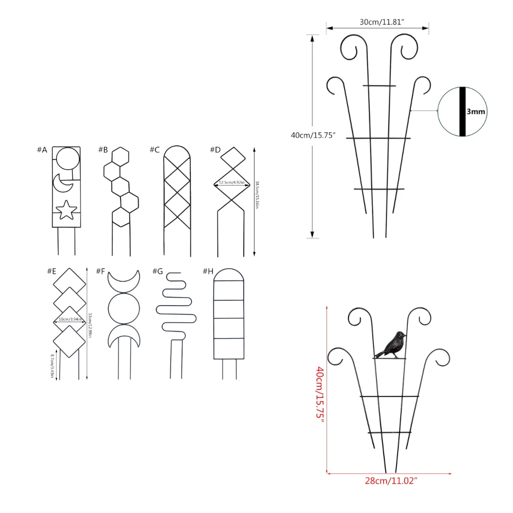 Plant Climbing Support Rack Multifunctional Metal Iron Flower Pots Vine Stand Holder For Home Garden Growth Accessories