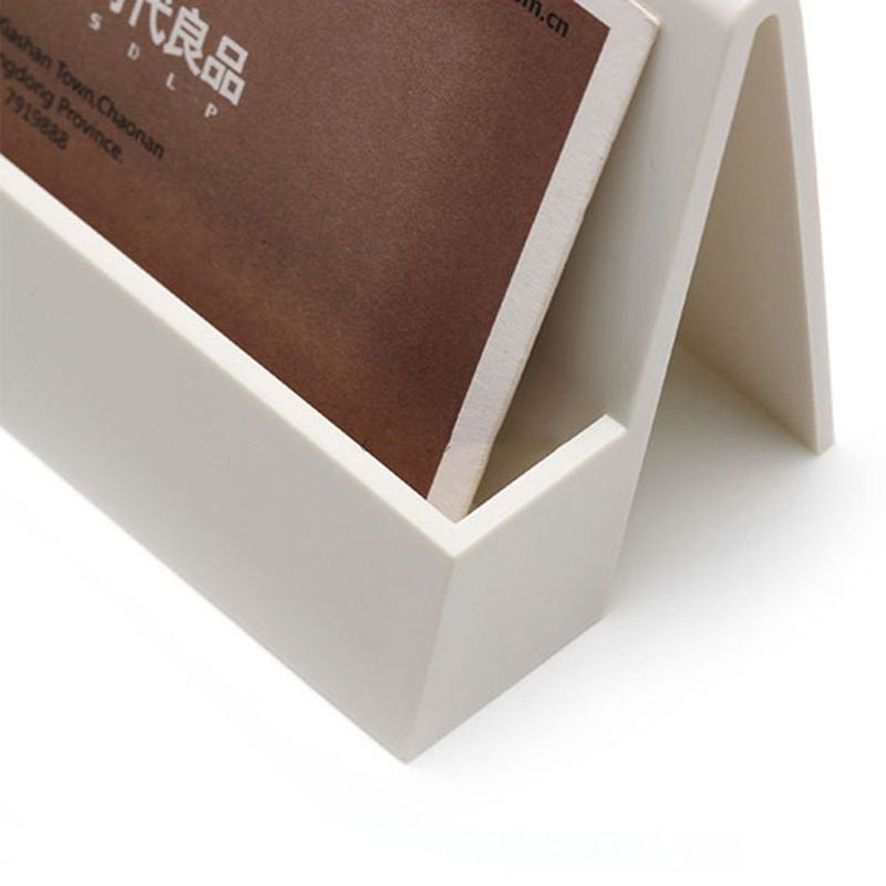 Office Business Name Card Holder Storage Display Stand Rack Desktop Table White