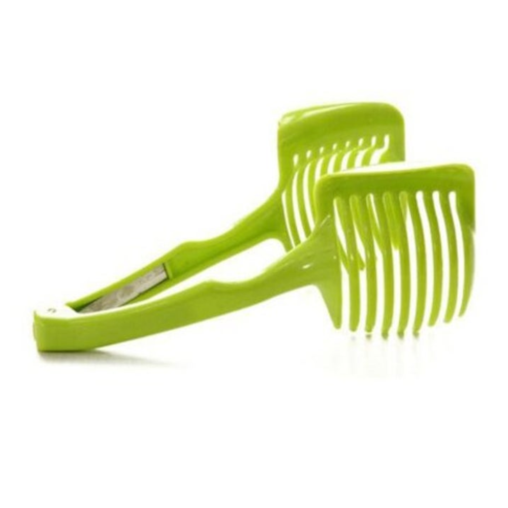 Plastic Potato Slicer Tomato Cutter Tool Lemon Cutting Holder Cooking Tools Kitchen Accessories Green
