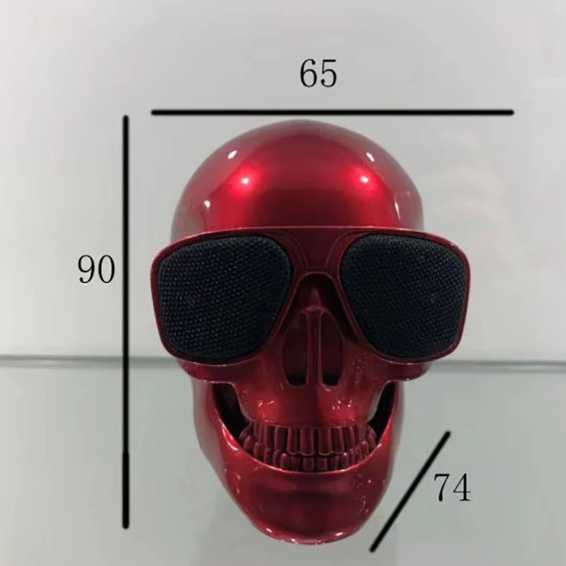 Creative Mini Skull Skeleton Speakers Portable Wireless Bluetooth Gold