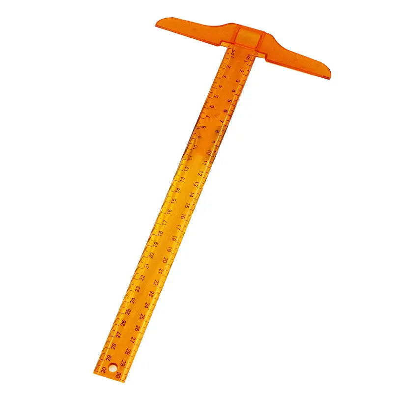 Plastic T Square Metric Ruler Cm Inch Double Side Scale Shaped Measuring Tool