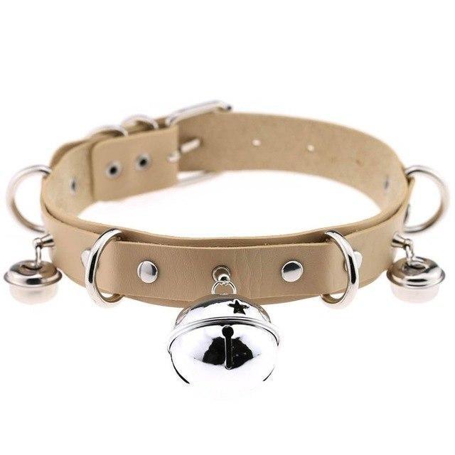 Pleather Cat Bell Collar Kitten Play Leather Bondage Bdsm