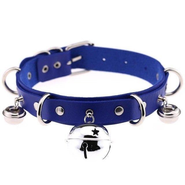 Pleather Cat Bell Collar Kitten Play Leather Bondage Bdsm