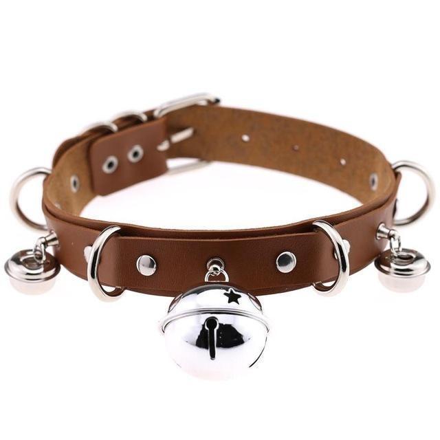 Pleather Cat Bell Collar Kitten Play Leather Bondage Bdsm