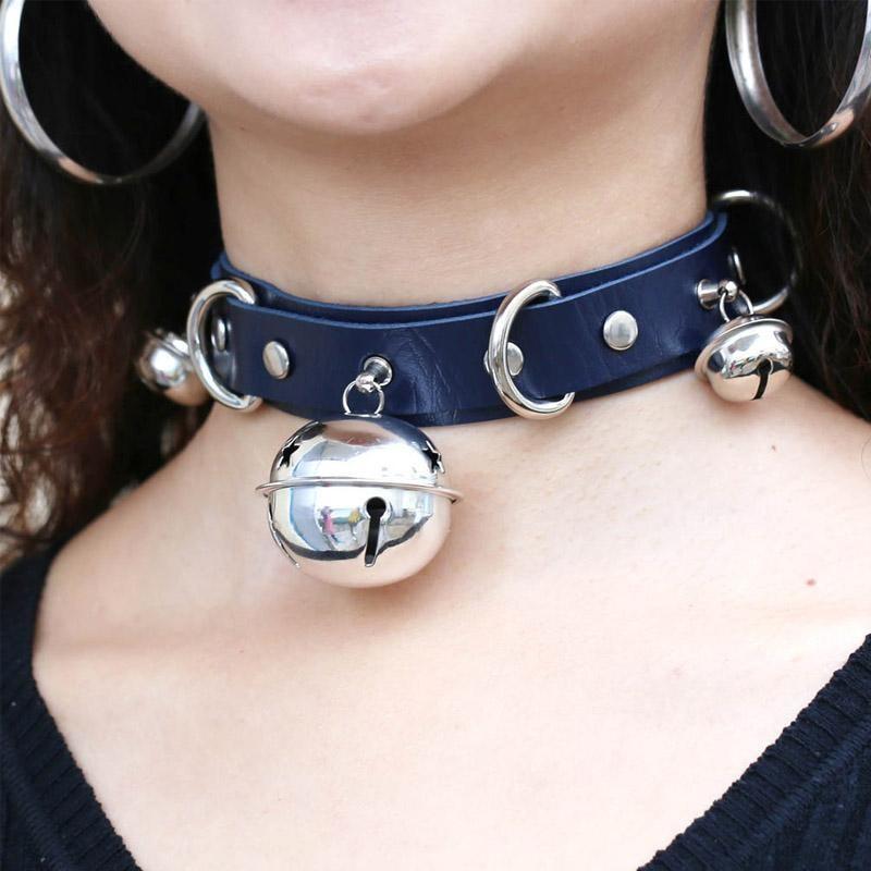 Pleather Cat Bell Collar Kitten Play Leather Bondage Bdsm
