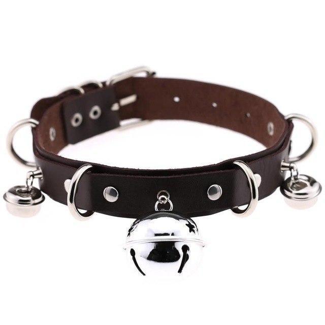 Pleather Cat Bell Collar Kitten Play Leather Bondage Bdsm
