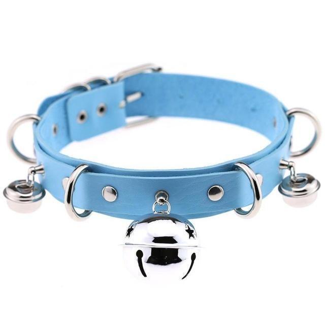 Pleather Cat Bell Collar Kitten Play Leather Bondage Bdsm