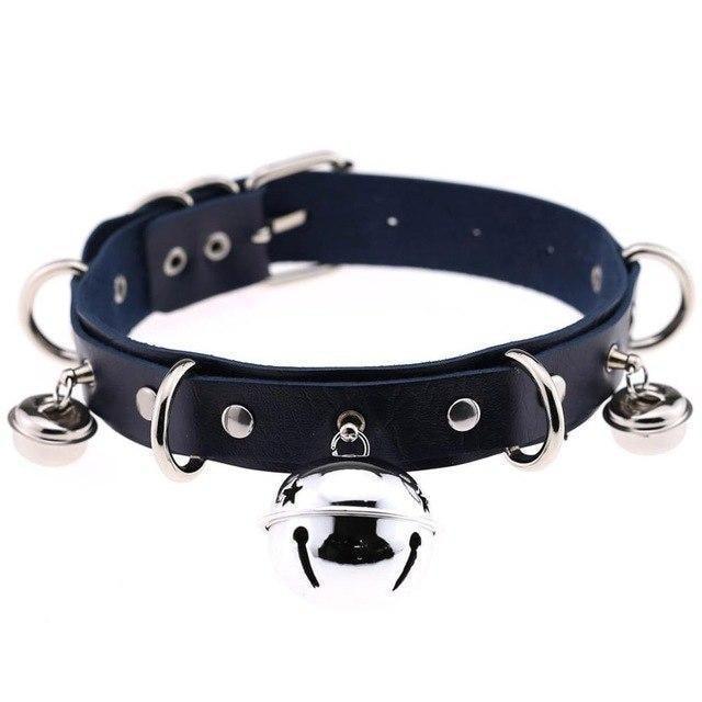 Pleather Cat Bell Collar Kitten Play Leather Bondage Bdsm
