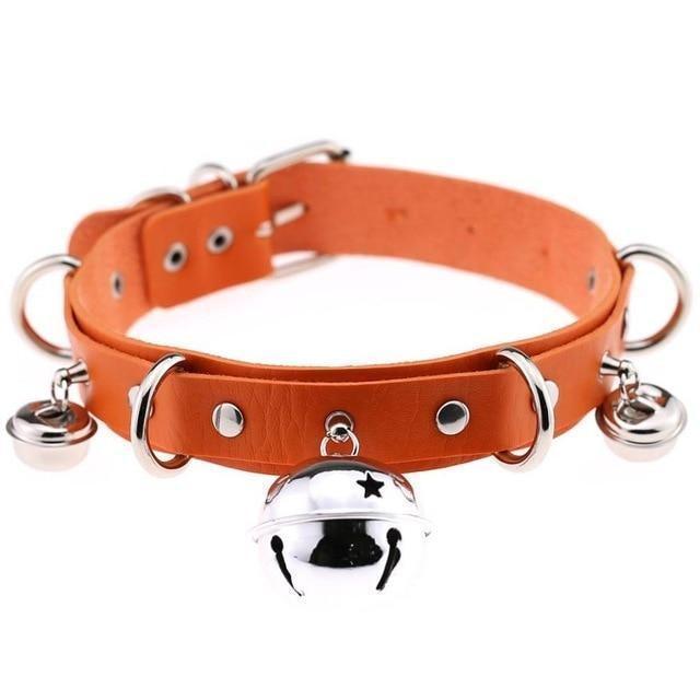Pleather Cat Bell Collar Kitten Play Leather Bondage Bdsm