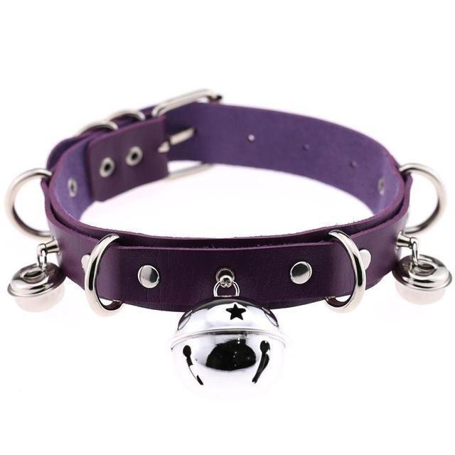 Pleather Cat Bell Collar Kitten Play Leather Bondage Bdsm