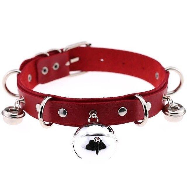 Pleather Cat Bell Collar Kitten Play Leather Bondage Bdsm