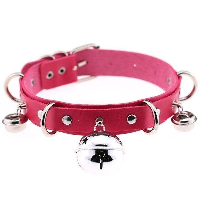 Pleather Cat Bell Collar Kitten Play Leather Bondage Bdsm