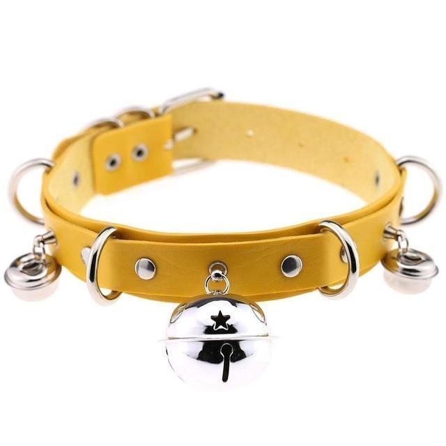 Pleather Cat Bell Collar Kitten Play Leather Bondage Bdsm