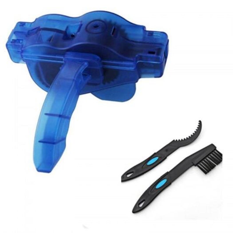 Bicycle Chain Cleaner Bike Machine Brushes Scrubber Wash Tool Ocean Blue