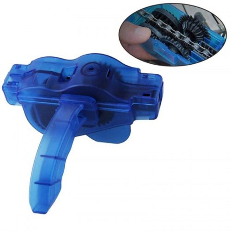 Bicycle Chain Cleaner Bike Machine Brushes Scrubber Wash Tool Ocean Blue