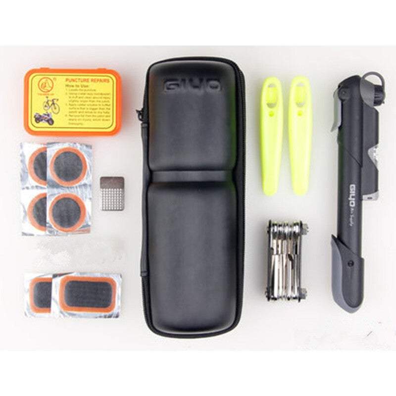 Bike Tools Maintenance Portable Repair Toolbox Bicycle Tire Fixing With Pump Multi Function