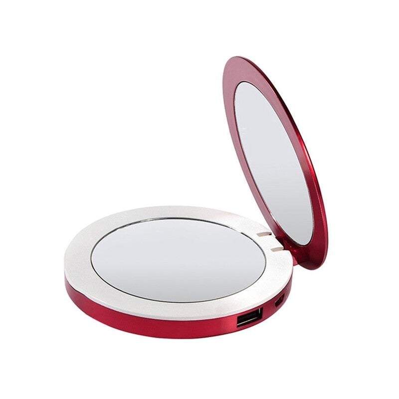 Charger Power Bank 3X Magnifying Makeup Vanity Mirror With Lights Led Compact
