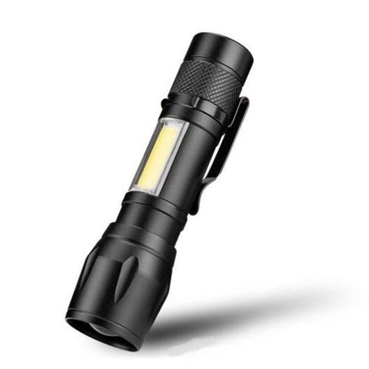 Portable Cob Led Waterproof Hand Held Flashlight Emergency Lighting Work Black