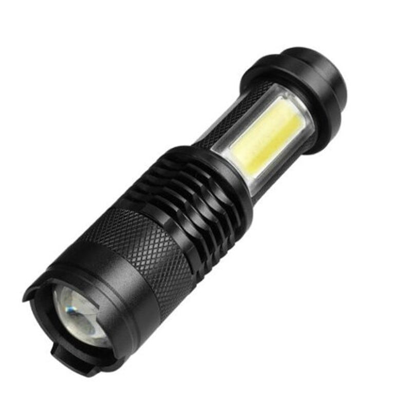 Portable Cob Led Waterproof Hand Held Flashlight Emergency Lighting Work Black