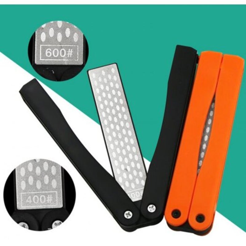 Portable Folding Double Sided Sharpener Orange