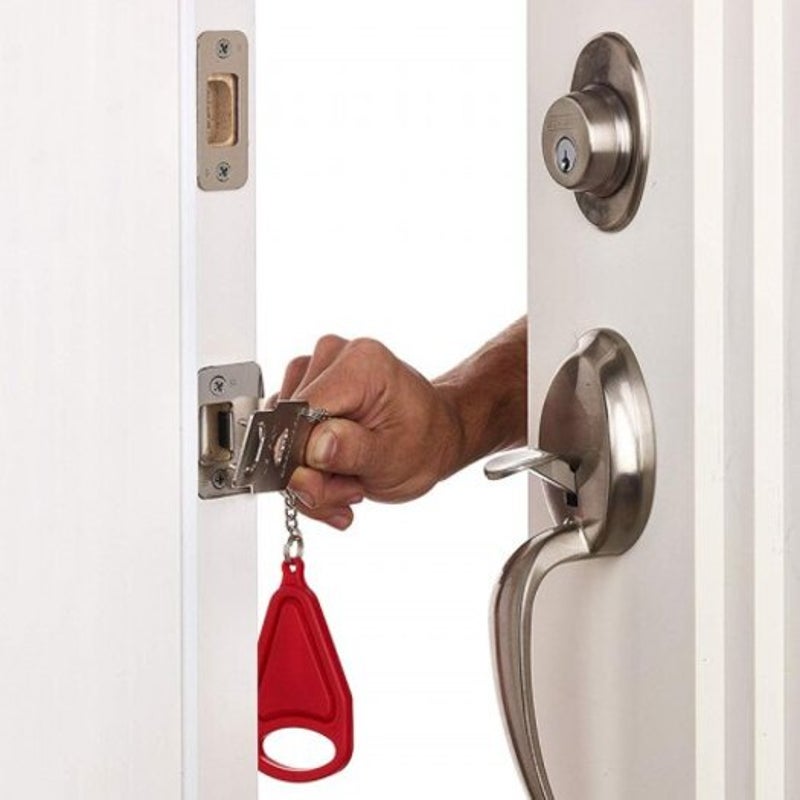Red Hotel Door Lock Self Defense Stop Travel Locks