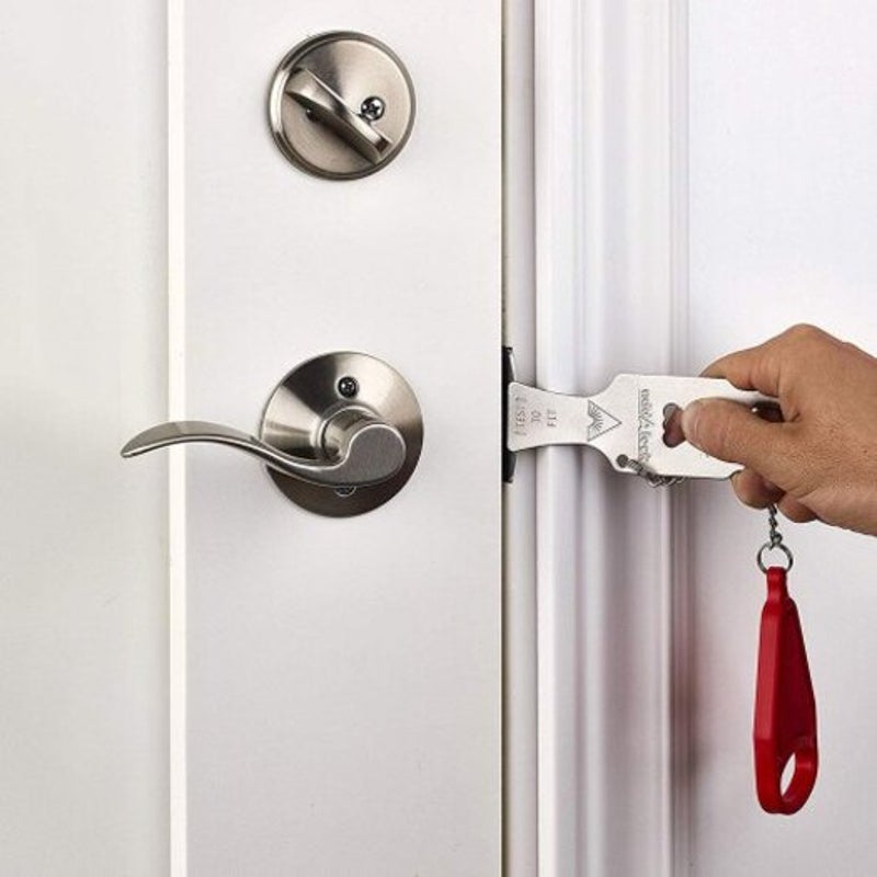 Red Hotel Door Lock Self Defense Stop Travel Locks