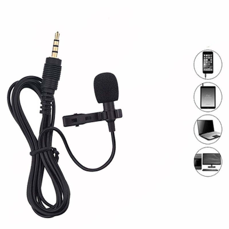Professional Grade Lavalier Microphone 3.5Mm Jack Hands Free Omnidirectional Easy Clip On Perfect For Recording Live