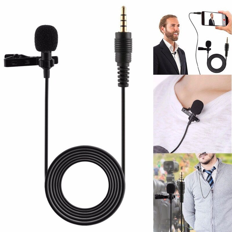 Professional Grade Lavalier Microphone 3.5Mm Jack Hands Free Omnidirectional Easy Clip On Perfect For Recording Live