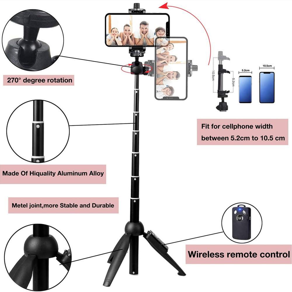 Selfie Stick Phone Tripod With Wireless Remote Shutter Mobile Accessories