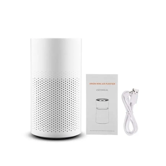 Air Purifier Negative Ion Cleaner Four Layer Filter Remove Toxic Gases Household Car Usb Rechargeable White