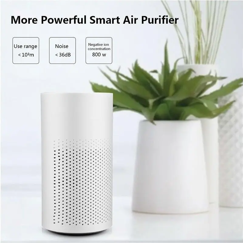 Air Purifier Negative Ion Cleaner Four Layer Filter Remove Toxic Gases Household Car Usb Rechargeable White