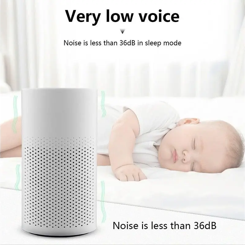 Air Purifier Negative Ion Cleaner Four Layer Filter Remove Toxic Gases Household Car Usb Rechargeable White