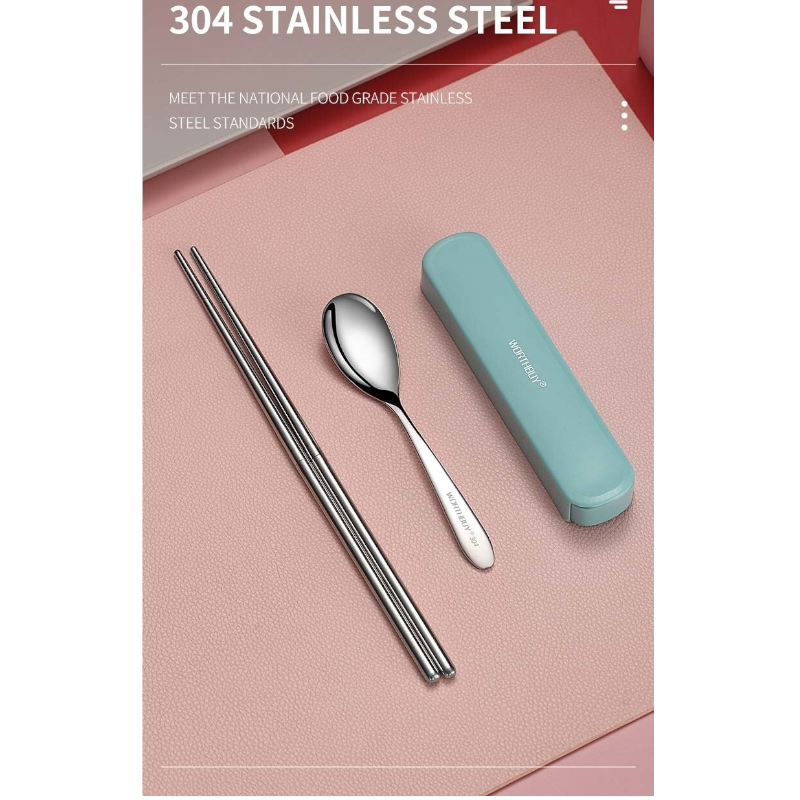 Travel Stainless Steel Tableware Set Chopsticks Spoon Dinnerware