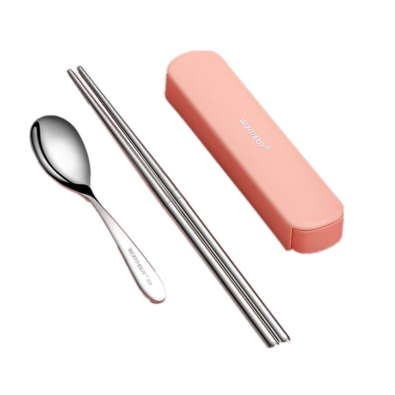 Travel Stainless Steel Tableware Set Chopsticks Spoon Dinnerware