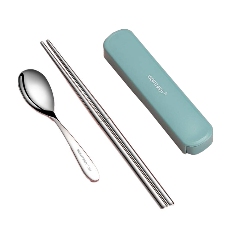 Travel Stainless Steel Tableware Set Chopsticks Spoon Dinnerware