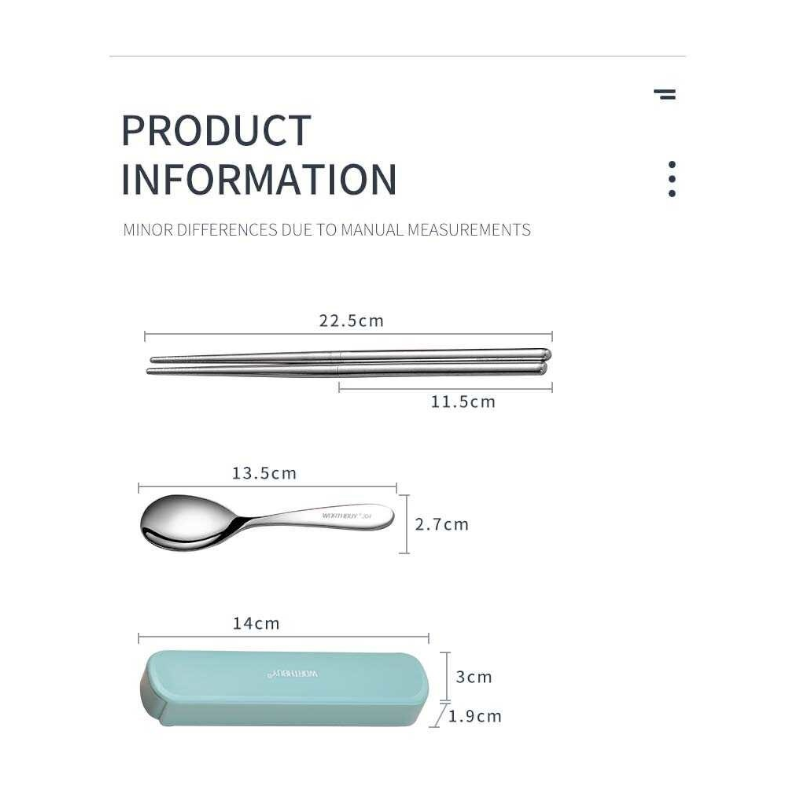 Travel Stainless Steel Tableware Set Chopsticks Spoon Dinnerware